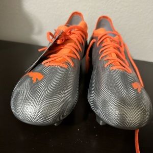 Puma Ultra 1.4 FG/AG Men's Soccer Cleats Size 13 Silver Neon Citrus 106694-01